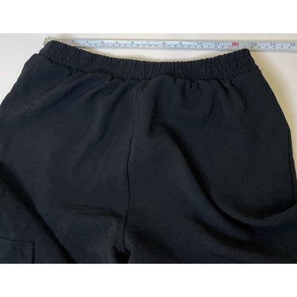 ZARA Women’s CUFFED CARGO BLACK PANTS Y2K M 28 - Picture 9 of 9